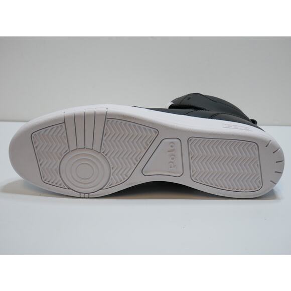 NEW POLO RALPH LAUREN COURT LEATHER HIGH TOP BLACK SNEAKER SHOES MENS SIZE - 10 - Picture 15 of 16